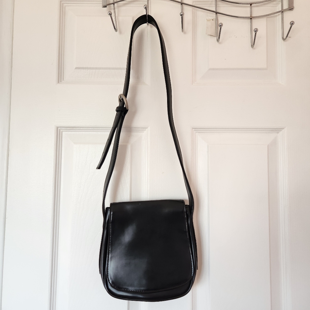 Black Leather Crossbody Bag